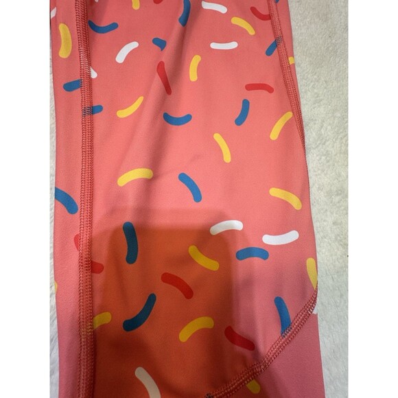 Feed Me Fight Me High Rise Pocket Leggings Sz L Womens Pink Workout Pants F2 - Picture 4 of 11